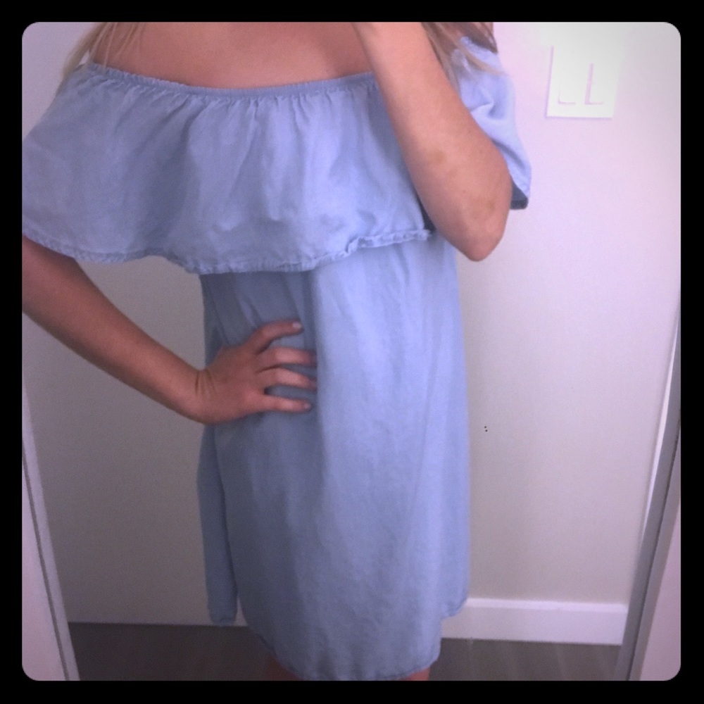 Clothink | Baby Blue | Off the shoulder dress | S